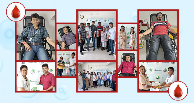 employees donating blood during the 2023 blood donation drive