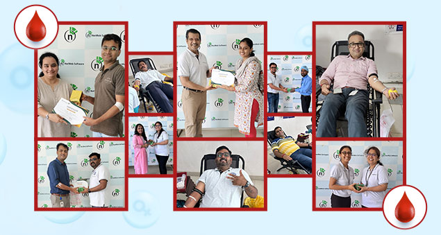 employees donating blood during the 2023 blood donation drive