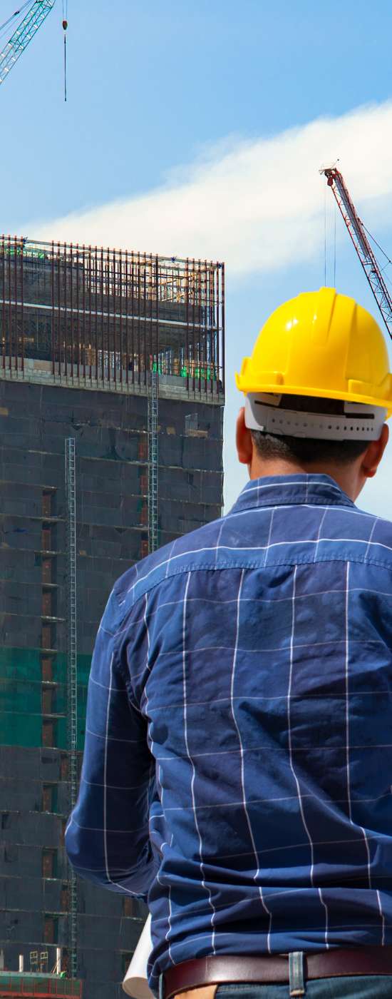 Architect reviewing 3D models on a digital construction platform