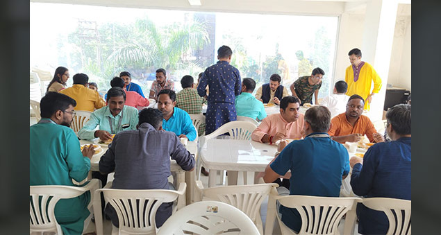 team enjoying diwali 2022 with cultural programs and festive lights