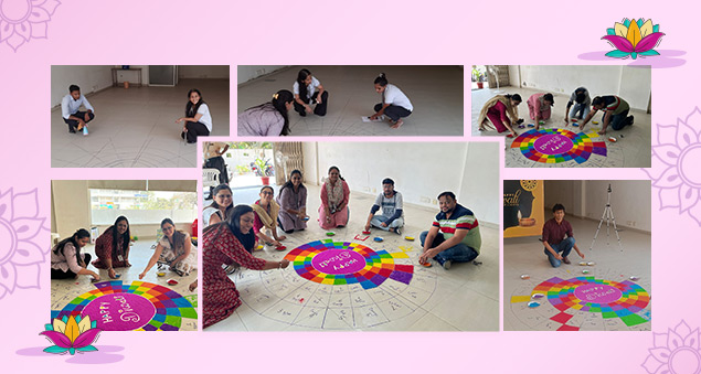 team celebrating diwali 2023 with traditional attire and lights