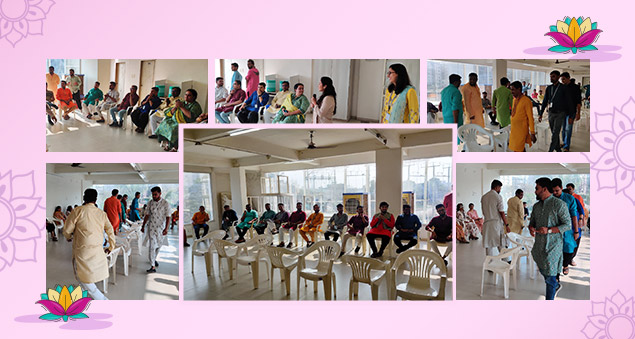 team celebrating diwali 2023 with traditional attire and lights