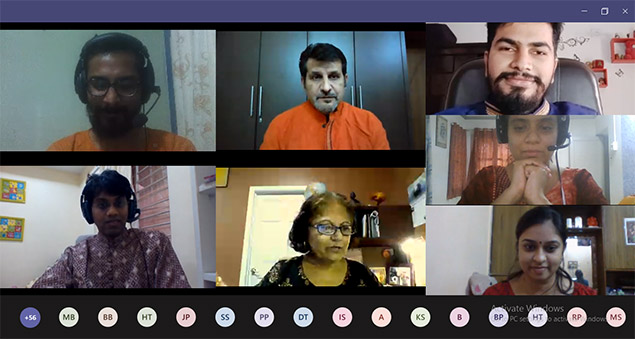 team dressed in traditional attire during diwali virtual celebrations in 2020