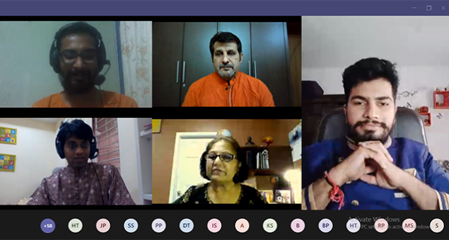 team dressed in traditional attire during diwali virtual celebrations in 2020