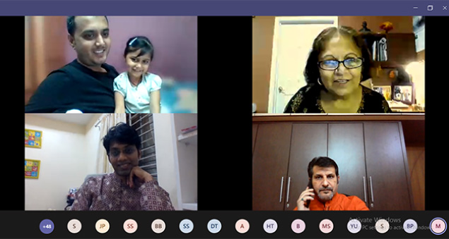 team dressed in traditional attire during diwali virtual celebrations in 2020