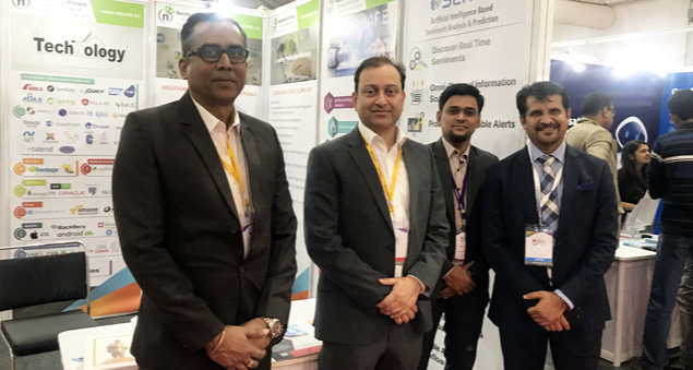 company exhibit booth at gesia vibrant gujarat technology summit 2019