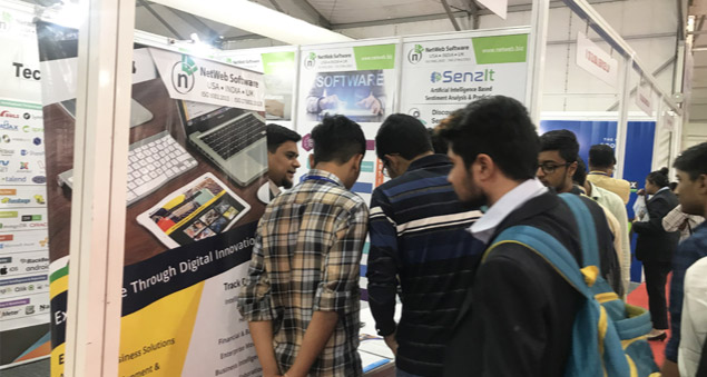 company exhibit booth at gesia vibrant gujarat technology summit 2019