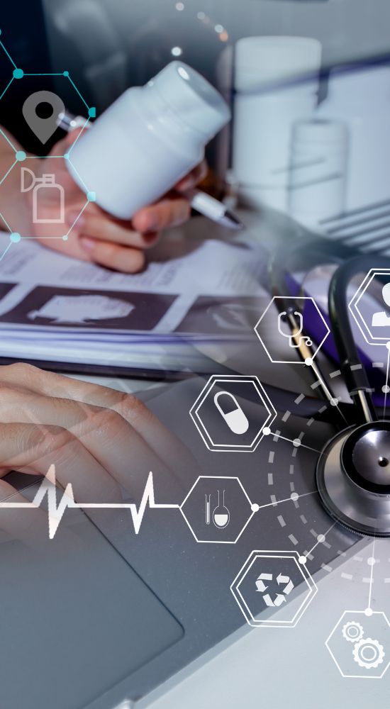 Doctor reviewing digital patient history on a tablet