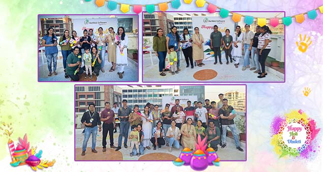 team members enjoying vibrant holi celebration in 2024 with colors and joy