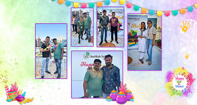 team members enjoying vibrant holi celebration in 2024 with colors and joy