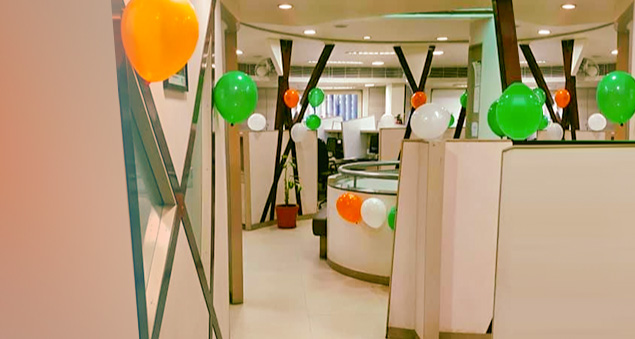 team members celebrating india’s independence day with flag hoisting