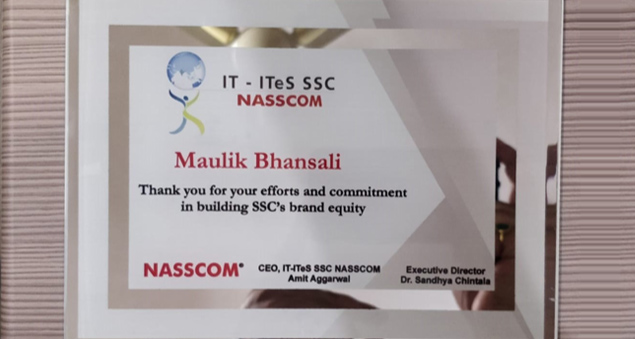 ceo recognized by nasscom for leadership and contributions