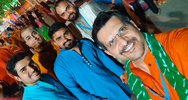 employees celebrating navratri and dussehra with dance and tradition