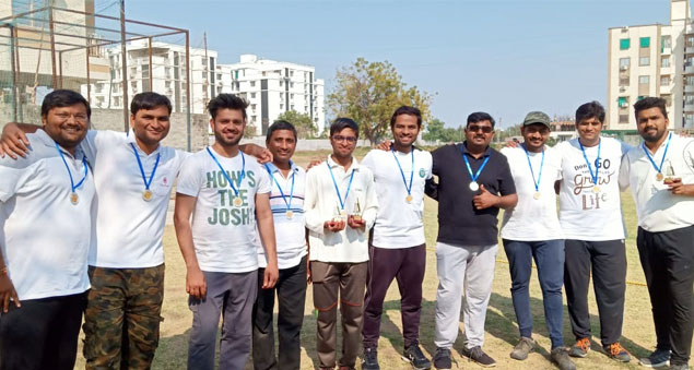 team competing in cricket matches during 2020 internal league