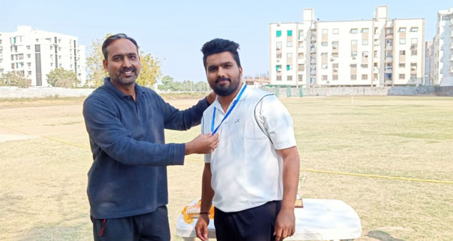 team competing in cricket matches during 2020 internal league