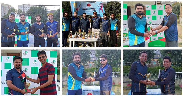 employees engaging in cricket matches and team bonding during netweb premier league 2022 to 2023