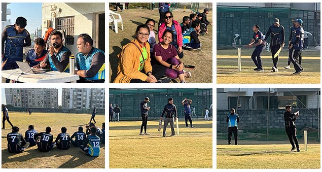 employees engaging in cricket matches and team bonding during netweb premier league 2022 to 2023
