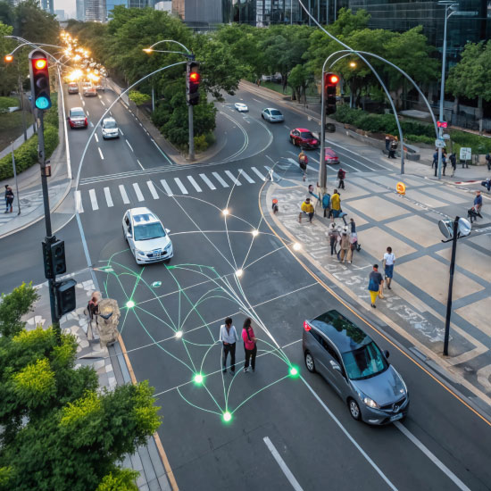 Developed a dynamic traffic control system for better road efficiency and vehicle movement.