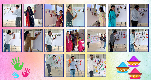 employees enjoying colorful holi festivities with energy and fun
